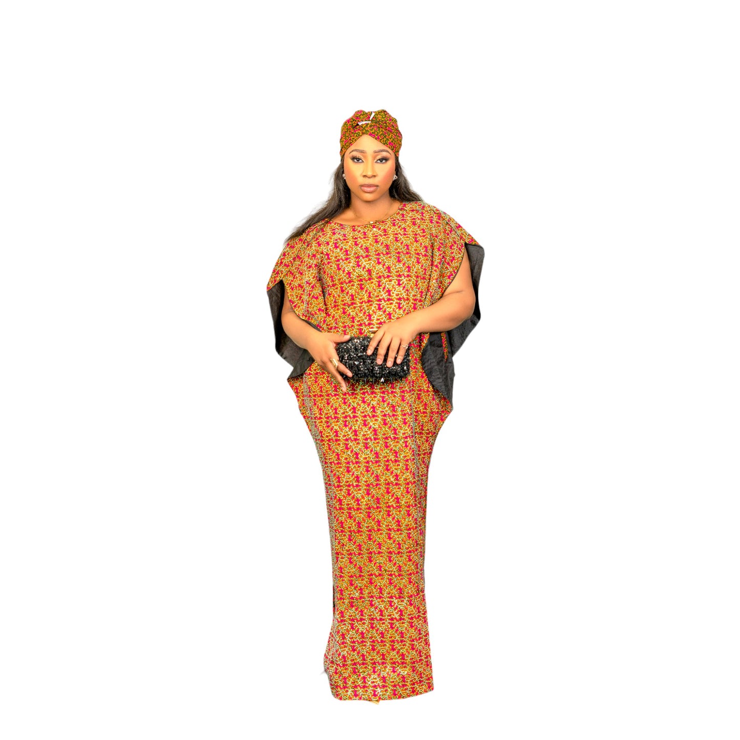 Ankara dress with heavy rhinestones