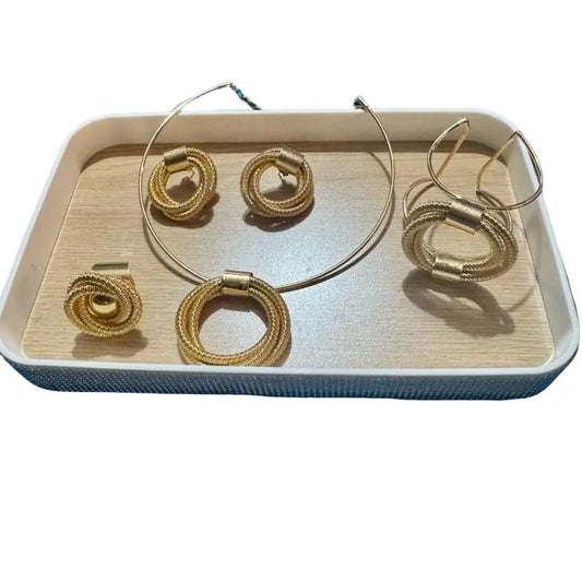 Brazilian Jewelry Set Gold-Coated Hypoallergenic & Elegant Accessories for Stylish Wear