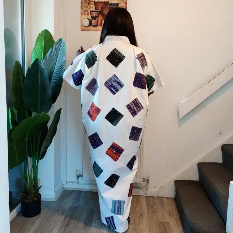 Afriswish Adeola Embellished Kaftan - Elegant African Dress for Church & Special Events - Fabric Traditional Womenswear Breat