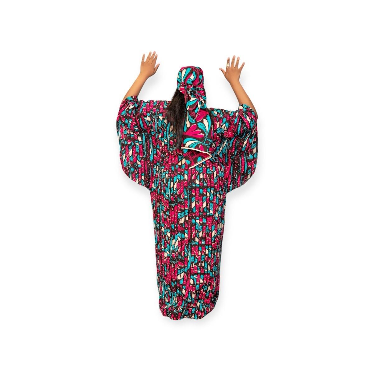 Stoned embelished ready to wear Ankara fabric African dress Womenswear