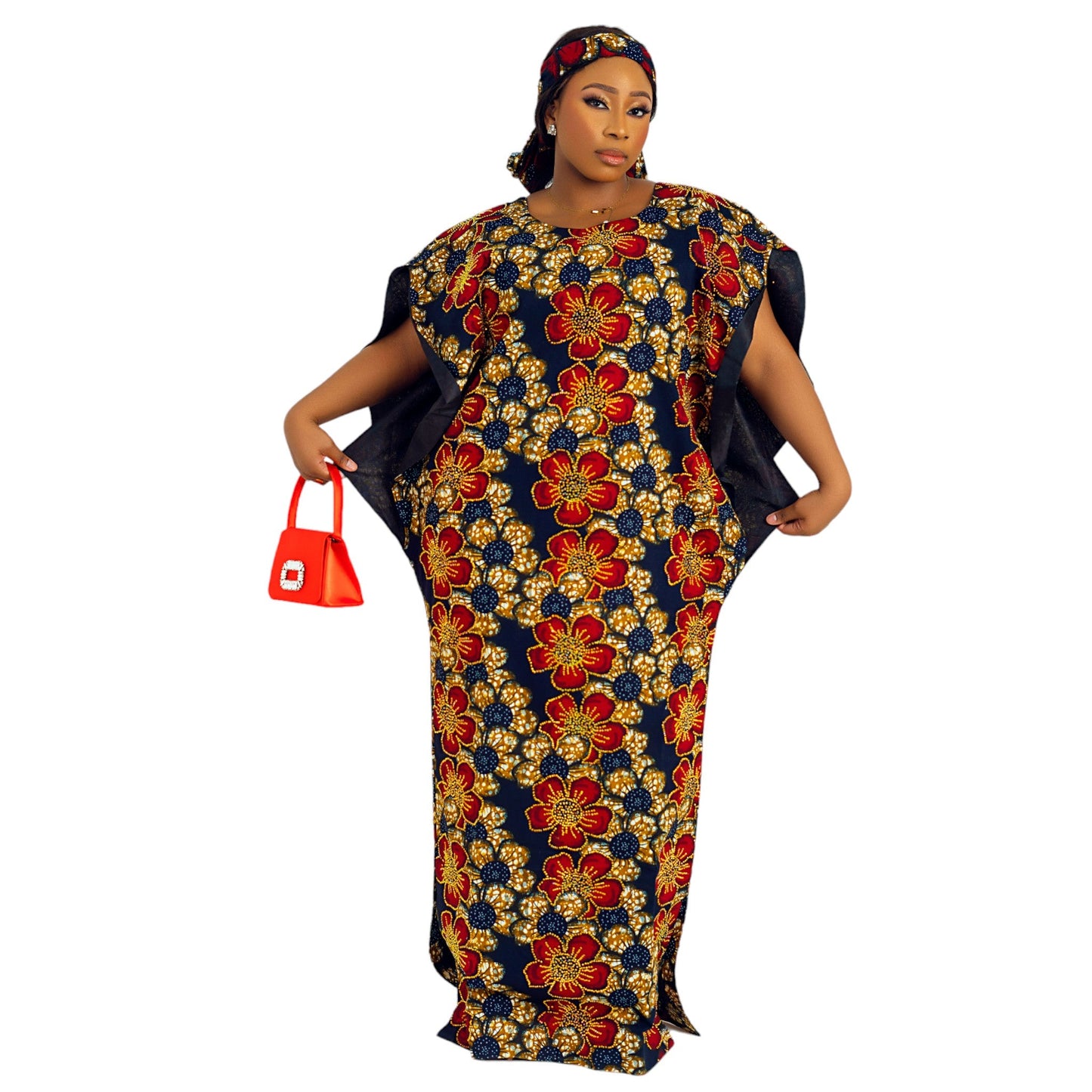 "Stunning  Ankara Dress with Rhinestone Embellishments | Afriswish Exclusive" jumoke Bubu