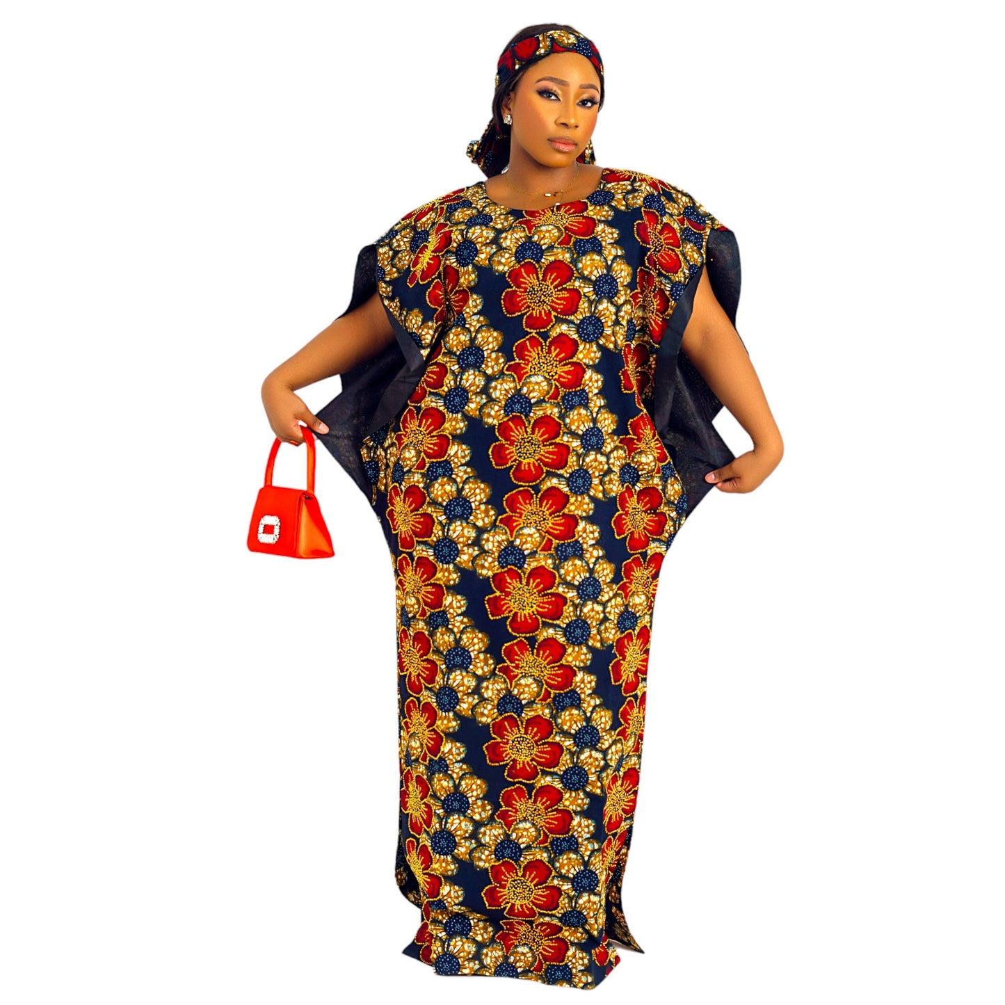 "Stunning  Ankara Dress with Rhinestone Embellishments | Afriswish Exclusive" jumoke Bubu