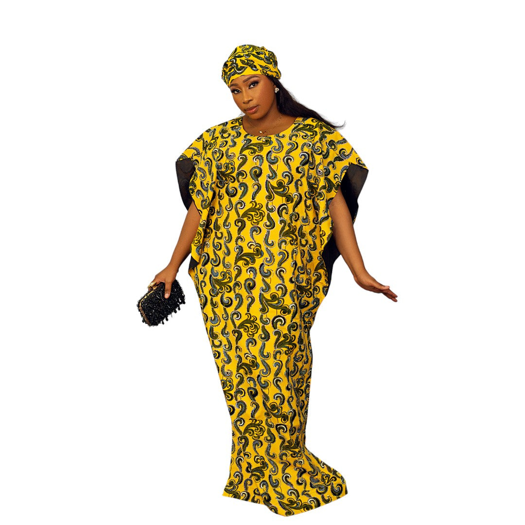 "Stunning  Ankara Dress with Rhinestone Embellishments | Afriswish Exclusive" jumoke Bubu