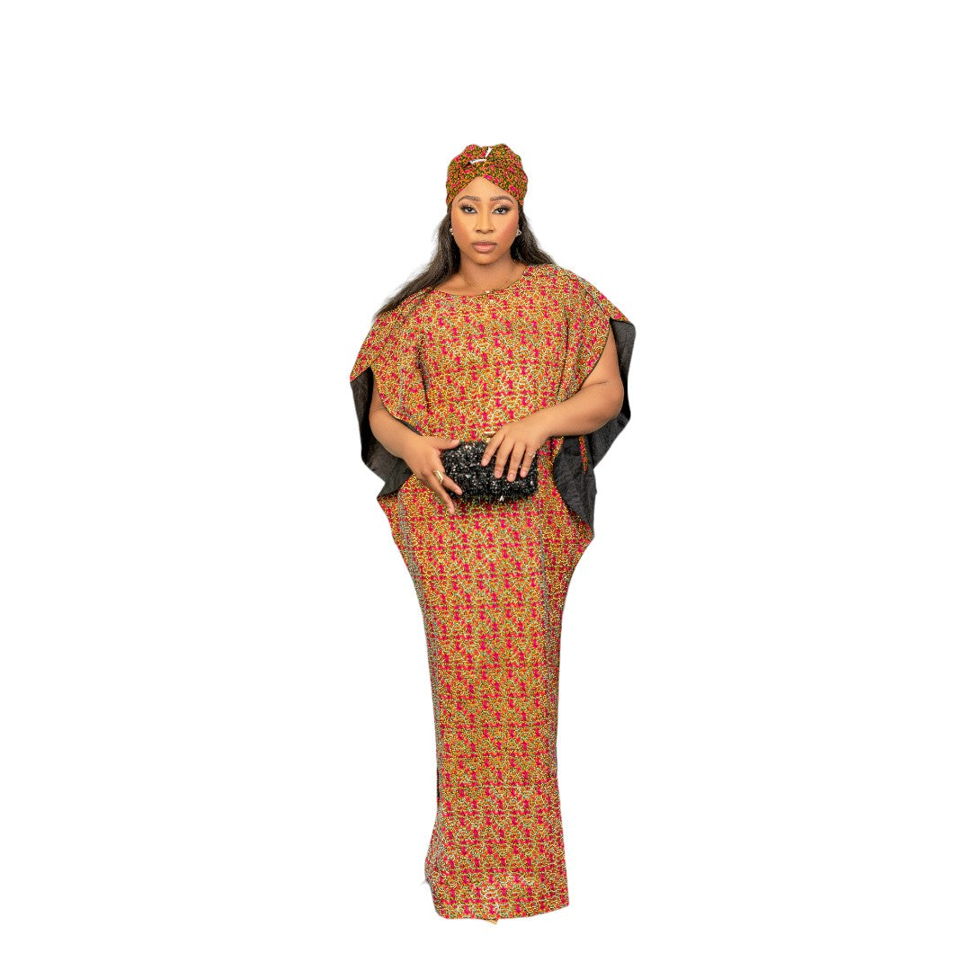 "Stunning  Ankara Dress with Rhinestone Embellishments | Afriswish Exclusive" jumoke Bubu