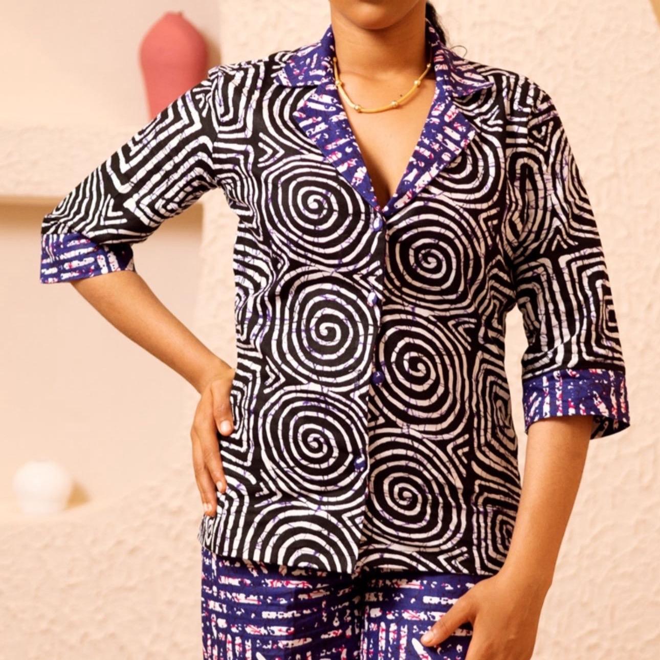 Stylish and Comfortable Ankara Shirt and Trouser for Women - 2 Print Mix -women’s  wear Womenswear Clothing Suits Long Sleeve