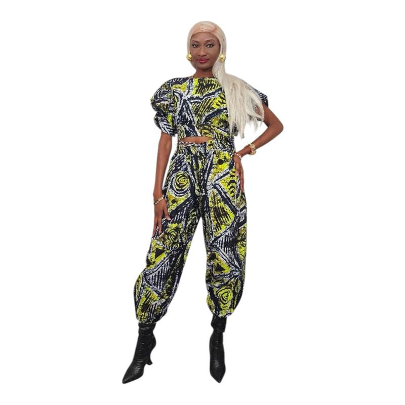 Stylish and Comfortable Ankara Shirt and Trouser for Women - 2 Print Mix -women’s  wear Outfit Clothes Womenswear Elegance Ge