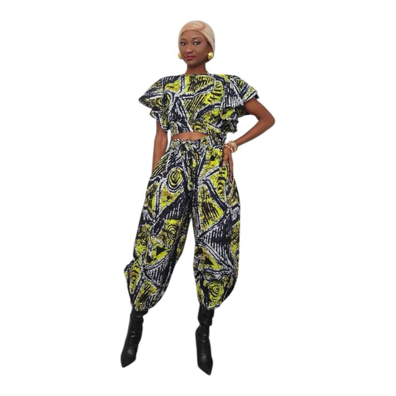 Stylish and Comfortable Ankara Shirt and Trouser for Women - 2 Print Mix -women’s  wear Outfit Clothes Womenswear Elegance Ge