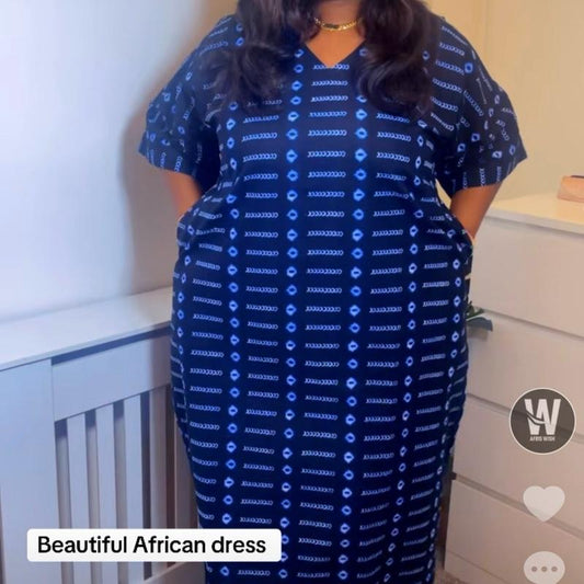Elegant African Bubu Dress for Women | Loose Comfortable Maxi Kaftan UK