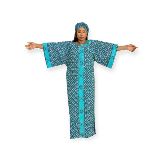 Afriswish Ankara Gown Cotton Unstitched Suit for Women - Traditional and Contemporary Style - Day, Casual Fabric Fit